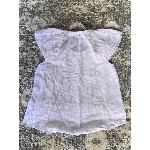 NEW Mododoc Women's Flutter Sleeve Blouse Shirt sz S White - Picture 3 of 3